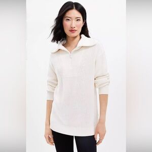 NWT Lou & Grey Ribbed Half Zip Sweater Size M